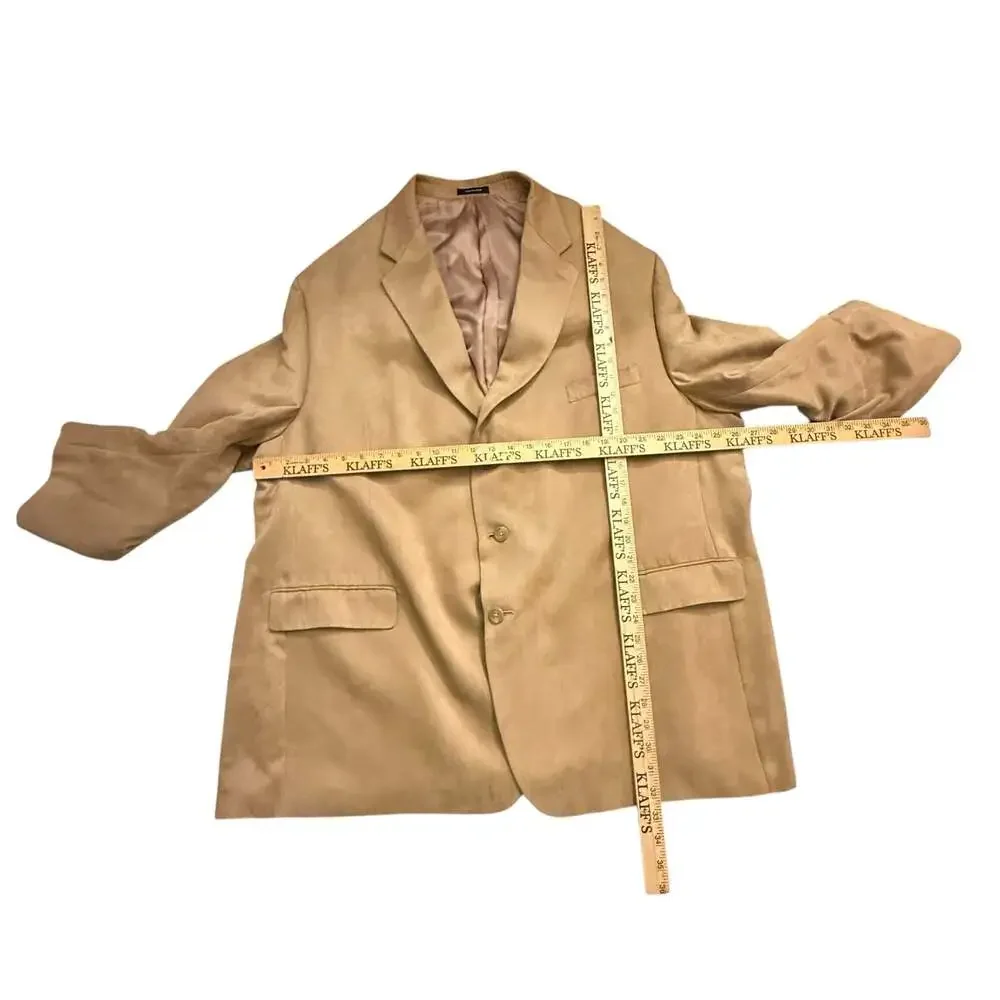 Lauren Ralph Lauren Tan Suede-Look Sport Coat Blazer 54R